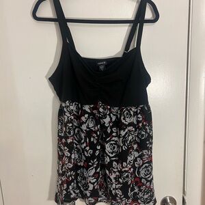 Torrid Black and White Floral Camisole